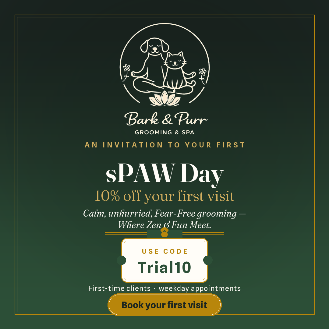 Bark & Purr first-time offer: 10% off your first visit, code Trial10